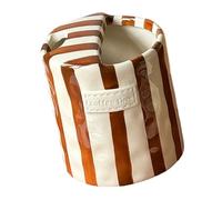 Xinsheinelry Taza de café de mano de cerámica a rayas con tapa superior para sorbo, Día de la Madre, Navidad, inauguración de la casa, fiesta, taza de café de mano con tapa superior para sorber