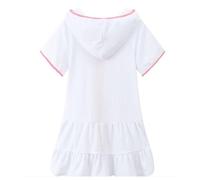 Xinsheinelry Vestido de playa con capucha para niños, con protección solar, traje de baño, ropa para niñas, cómodo de llevar, bata de playa con capucha