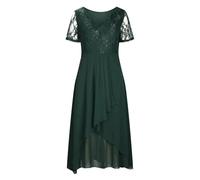 Xinsheinelry Vestidos de cóctel de graduación 2025, vestidos formales de invitada de boda, manga corta, floral, encaje, vestido de regreso a casa para mujer, vestidos formales para mujer, invitados de