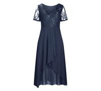 Xinsheinelry Vestidos de cóctel de graduación 2025, vestidos formales de invitada de boda, manga corta, floral, encaje, vestido de regreso a casa para mujer, vestidos formales para mujer, invitados de