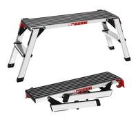 XinSunho Plataforma de trabajo de aluminio, escalera plegable, capacidad de 150 kg, banda de rodadura antideslizante, ideal para el hogar y el taller