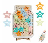 XINTANGXIA Tarro de Recompensa, Sistema de Recompensas para Niños con 25 Estrellas, Tarros de Recompensa Personalizado para Buen Comportamiento en Escuela y Familia