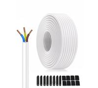 XINWANG H05VV-F 3x0,75mm² Cable Eléctrico Blanco, 30m