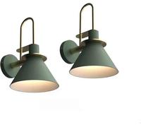 XINWEIOZ Juego de Dos Luces de Pared Verdes, Aplique de Pared Moderno de Mediados de Siglo, Apliques de Pared LED industriales Vintage, Accesorio de iluminación para Granja, Dormitorio