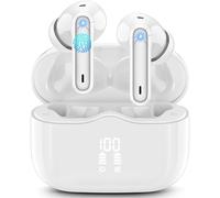 xinwld Auriculares Inalambricos Bluetooth, Bluetooth 5.3 Ultraligero con 4 Mics, 2025 HD Estéreo Cascos Inalambricos Cancelación de Ruido ENC,USB-C, Auriculares in Ear 40H IPX7 Impermeable,Blanco