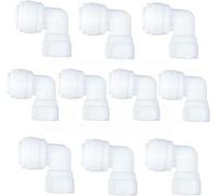 XINWOO Unión codo 3/20.3 cm x 1/10.2 cm conexión rápida QC ósmosis inversa RO accesorios de piezas de sistema (10 unidades)