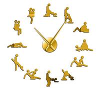 xinxin Reloj de Pared Kama Sutra El Arte del Amor DIY Reloj de Pared Grande Decoración de Sala de Juegos Posición Sexual Pegatinas de Espejo Arte para Adultos Reloj de Pared Grande sin Marco