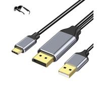 XinYaa Cable DisplayPort a USB C de 6 pies 4K a 60Hz con adaptador de cable USB, DP macho a tipo C macho, compatible con Nre a-l Air VR, MacB00k Pro/Air 2020/2018, XPS, Pad Pro/Air