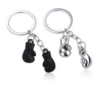 XinYangMao 2 Piezas Llavero de Guante de Boxeo, Llaveros de Acero Inoxidable para Llaveros y Mochilas, Regalo para Boxeadores y Aficionados al Deporte, Decoración Deportiva