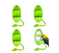 XinYangMao 4 Soportes para Hueso de Sepia con Percha | Estante de Alimentación Seguro para Pájaros, Loros, Cacatúas y Aves Exóticas | para Fruta, Verdura y Golosinas - Accesorio de Jaula