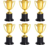 XinYangMao 6 Piezas Mini Trofeos para Premios - Mini Trofeo Dorado de Plástico, Copas de Oro para Niños, Torneos Deportivos, Fiestas Infantiles, Competiciones y Bolsas de Fiesta