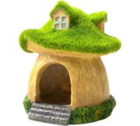 XinYangMao Decoración para Acuario Casa Setita con Ventana, Cueva de Resina con Musgo, Refugio Vacío, Accesorios para Acuario, Decoración para Terrario para Peces Pequeños, Camarones o Reptiles