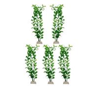 XinYangMao Juego de 5 Plantas Artificiales Largas para Pecera/Acuario, Decoraciones Seguras para Peces de Color Verde, Plantas de Plástico para Peces Tropicales