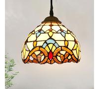 XINYASEE Lámparas Colgantes Tiffany,Altura ajustable Colgante de techo,Luz colgante de vidrio,Lámparas de Techo Retro de Metal Estilo Edison,E27 Iluminación para Comedor,Cocina,Dormitorio,Salón (A)