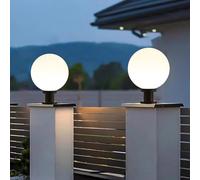 XINYASEE Luz del pilar,Luz del globo al aire libre,Luz impermeable al aire libre de la puerta del patio del chalet,Luz del poste de la cerca del jardín E27,Luz del camino del paisaje (∅25CM)