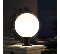 XINYASEE Luz del pilar,Luz del globo al aire libre,Luz impermeable al aire libre de la puerta del patio del chalet,Luz del poste de la cerca del jardín E27,Luz del camino del paisaje (∅15CM)