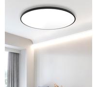 XINYASEE Moderno y sencillo LED Luz de techo 40W, 6000K 2000LM Ronda de luz de techo impermeable IP44 Baño Ø37CM Dormitorio, Cocina, Sala de estar Oficina Luces de techo (23cm-18W, Negro)