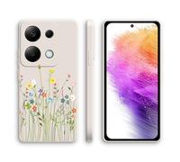 XINYEXIN Funda para Xiaomi Redmi Note 13 Pro 4G / Xiaomi Poco M6 Pro, Funda Ultrafino de Silicona Suave a Prueba de Golpes con un Patrón Lindo, Diseño de Borde Recto Carcasa - Flowers, White