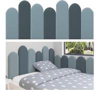 Xinyilau Paneles de Pared tapizados for cabecera de Dormitorio Infantil con diseño anticolisión 3D autoadhesivos for Proteger la habitación de los niños con Autismo.(Blue+Dark Blue,150x55cm)