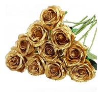 XINYIN 10pcs Realisitc Artificial Rose Flower with Long Stems Bridal Shower Decors Valentines Centerpieces Silk Flower Display Artificial Rose Wedding Bouquet