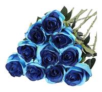 XINYIN 10pcs Realisitc Artificial Rose Flower with Long Stems Bridal Shower Decors Valentines Centerpieces Silk Flower Display Artificial Rose Wedding Bouquet