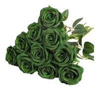 XINYIN 10pcs Realisitc Artificial Rose Flower with Long Stems Bridal Shower Decors Valentines Centerpieces Silk Flower Display Artificial Rose Wedding Bouquet