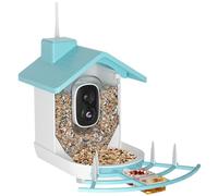 XINYIN Alimentador De Pájaros Solar Bajo Consumo Registro Automático Día Y Noche Construcción ABS Alimentador Pájaros con Energía Solar