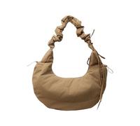 XINYIN Bolso cruzado de nailon fruncido a la moda para mujer, diseño elegante para trajes de otoño e invierno, práctica bolsa de compras, Khaki, One Size