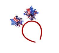 XINYIN Diadema ligera para los días de la independencia con corazones y rayas dobles, accesorio elegante para el cabello para diademas de bandera de eventos patrióticos