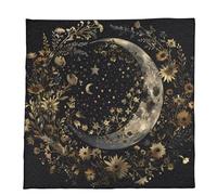 XINYIN Elegante mantel de terciopelo portátil para adivinación con obras de arte místicas para meditaciones espirituales y decoración del hogar, tela antideslizante de tarots