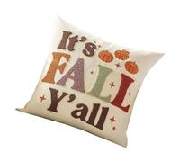 XINYIN Funda De Almohada Bordada con Calabaza Y Hojas De Otoño Funda De Cojín De Poliéster De Cosecha Otoñal para Sofá Dormitorio Decoración del Hogar Funda De Almohada Bordada De Temporada