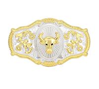XINYIN Hebillas de cinturón punk de metal de repuesto para hombres de moda, estilo retro, estilo de caballo, punk, hebilla de repuesto (metal) para cinturón de vaquero para hombres, Cabeza de vaca