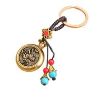 XINYIN Llavero de moda con colgante de zodiaco, textura de latón para estudiantes, profesionales y entusiastas de la moda
