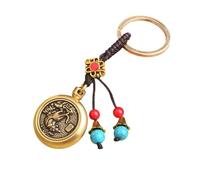 XINYIN Llavero de moda con colgante de zodiaco, textura de latón para estudiantes, profesionales y entusiastas de la moda