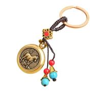 XINYIN Llavero de moda con colgante de zodiaco, textura de latón para estudiantes, profesionales y entusiastas de la moda