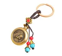 XINYIN Llavero de moda con colgante de zodiaco, textura de latón para estudiantes, profesionales y entusiastas de la moda