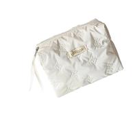 XINYIN Neceser portátil con estampado de lazos estéticos con gran capacidad, estuche de cosméticos para un fácil acceso, práctica bolsa de cosméticos de viaje de poliéster, White, Mass Beauty