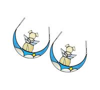 XINYIN Par De Decoraciones para Ventanas Perro con Memoria Colgadores Hechos A Mano Memoria Mascotas Efecto Luz Atrapasoles Curativos La Pérdida Mascotas