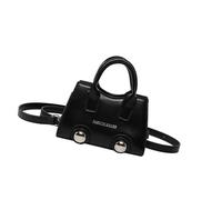 XINYIN Spring 2025 - Bolso bandolera pequeño de poliuretano con detalles de remaches para el trabajo y los viajes, de piel sintética, Black, One Size