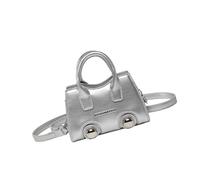 XINYIN Spring 2025 - Bolso bandolera pequeño de poliuretano con detalles de remaches para el trabajo y los viajes, de piel sintética, Silver, One Size