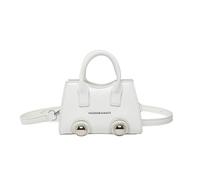 XINYIN Spring 2025 - Bolso bandolera pequeño de poliuretano con detalles de remaches para el trabajo y los viajes, de piel sintética, White, One Size