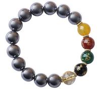 XINYIN Terahertz - Pulsera elástica de piedra para hombres y mujeres, con cristales naturales, para promover la relajación de la mano y la comodidad, 8MM, como se describe