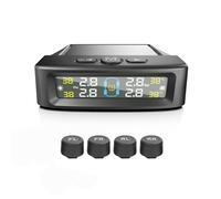 XINYIN TPMS - Sistemas de presión de neumáticos para coche, sistema de alarma solar alimentado por USB, 4 sensores, pantalla digital, presión de neumáticos