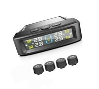 XINYIN TPMS - Sistemas de presión de neumáticos para coche, sistema de alarma solar alimentado por USB, 4 sensores, pantalla digital, presión de neumáticos