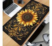 Xinyuer Alfombrilla Ratón XXL 600x300x3mm Girasoles Alfombrilla Escritorio | Mejora la Precisión y la Velocidad con Base de Goma Antideslizante y Bordes Cosidos para Oficina, Juegos