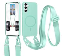 xinyunew Carga Inalámbrica Funda con Cuerda Compatible con Samsung Galaxy S26 Pro(Compatible con MagSafe Carga Inalámbrica),Ajustable Colgante Collar Correa de Cuello Cadena Cordón Case - Verde Claro