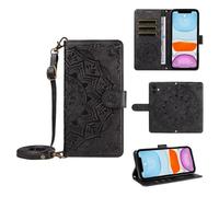 xinyunew Funda Cartera para Xiaomi Redmi Note 14 Pro 4G, Funda Libro de Cuero con Tarjetero, Cremallera, Correa Bandolera, Magnético, Soporte, Carcasa Antigolpes Elegante para Mujer,Negro