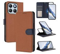 xinyunew Funda Magnética de Cuero Genuino 2 en 1 para Honor X7B/Play 8T 5G,Estuche Magnético [Bloqueo RFID][Función Stand] Funda Tipo Billetera de Cuero Desmontable Leather Case,marrón