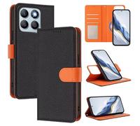 xinyunew Funda Magnética de Cuero Genuino 2 en 1 para Honor X7B/Play 8T 5G,Estuche Magnético [Bloqueo RFID][Función Stand] Funda Tipo Billetera de Cuero Desmontable Leather Case,Negro
