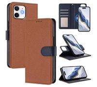 xinyunew Funda Magnética de Cuero Genuino 2 en 1 para iPhone 12/iPhone 12 Pro,Estuche Magnético [Bloqueo RFID][Función Stand] Funda Tipo Billetera de Cuero Desmontable Leather Case,marrón